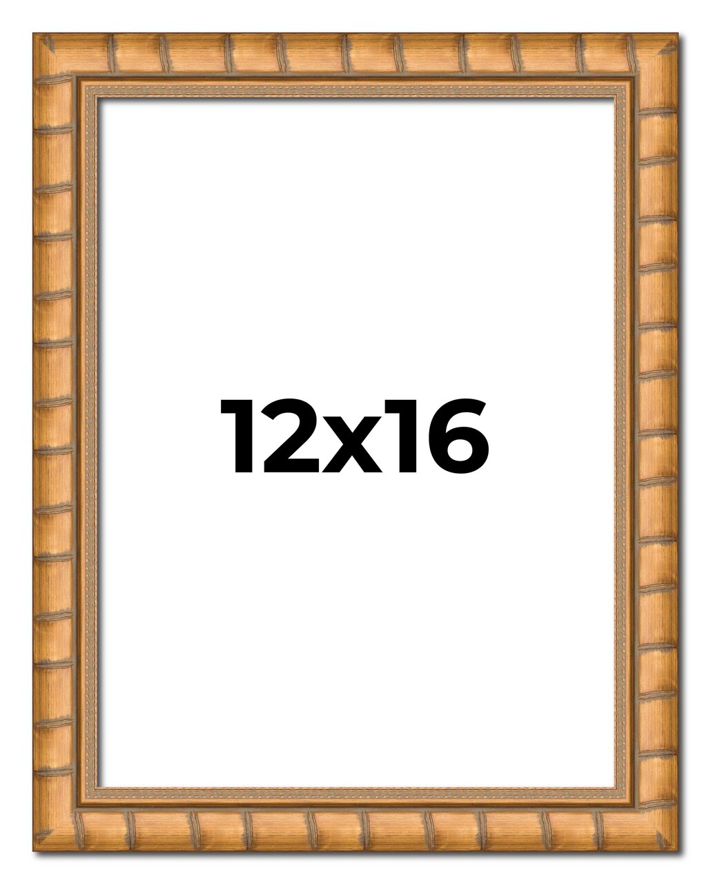 12x16 Modern Bamboo Picture Frame with UV-Resistant Acrylic & Acid Free Backing, Available in 5 Finishes - Gold, Silver, Brown, Black, and Natural